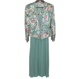 Vintage Nah Nah Collection Women’s Floral Dressy 2 PC Dress Suit